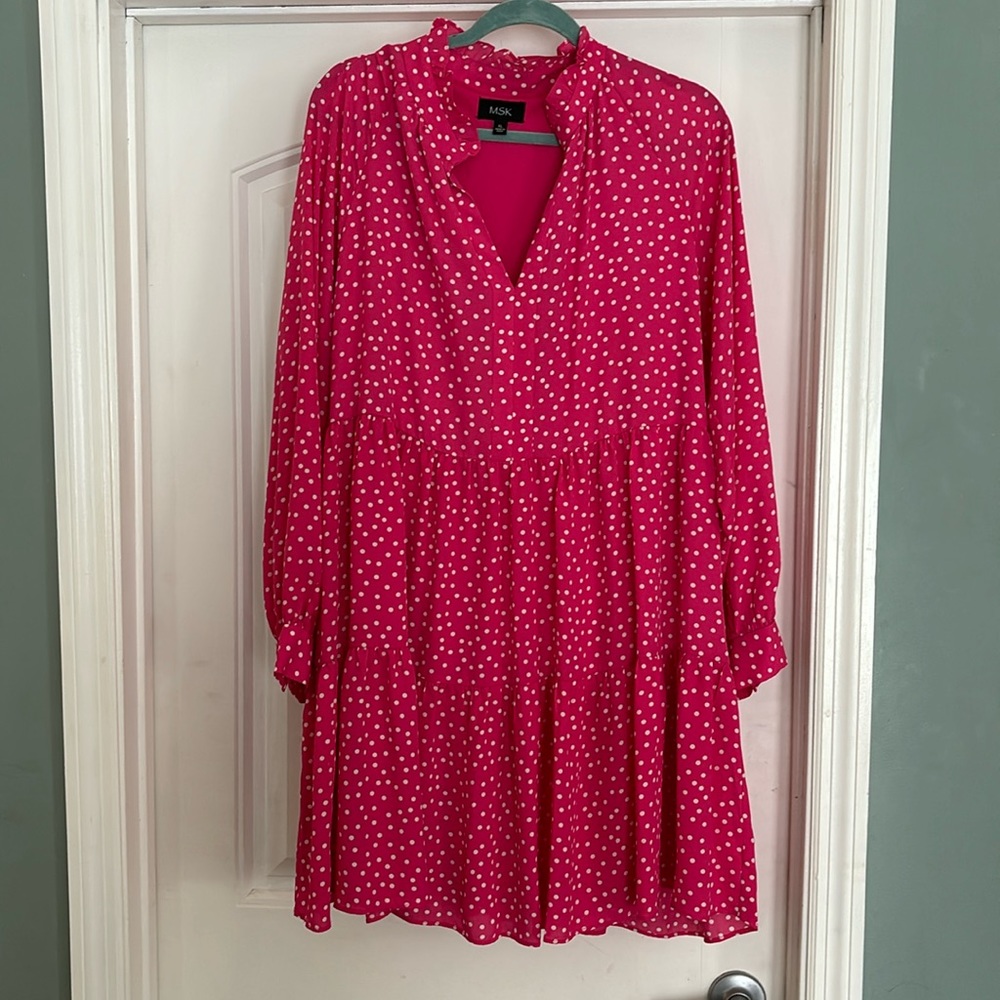 Adorable hot pink and white polka dot dress!